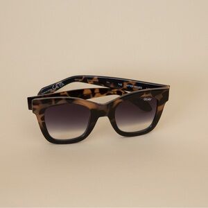 Quay Australia After Hours 50mm Square Sunglasses in Tort Black/Black Fade Lens